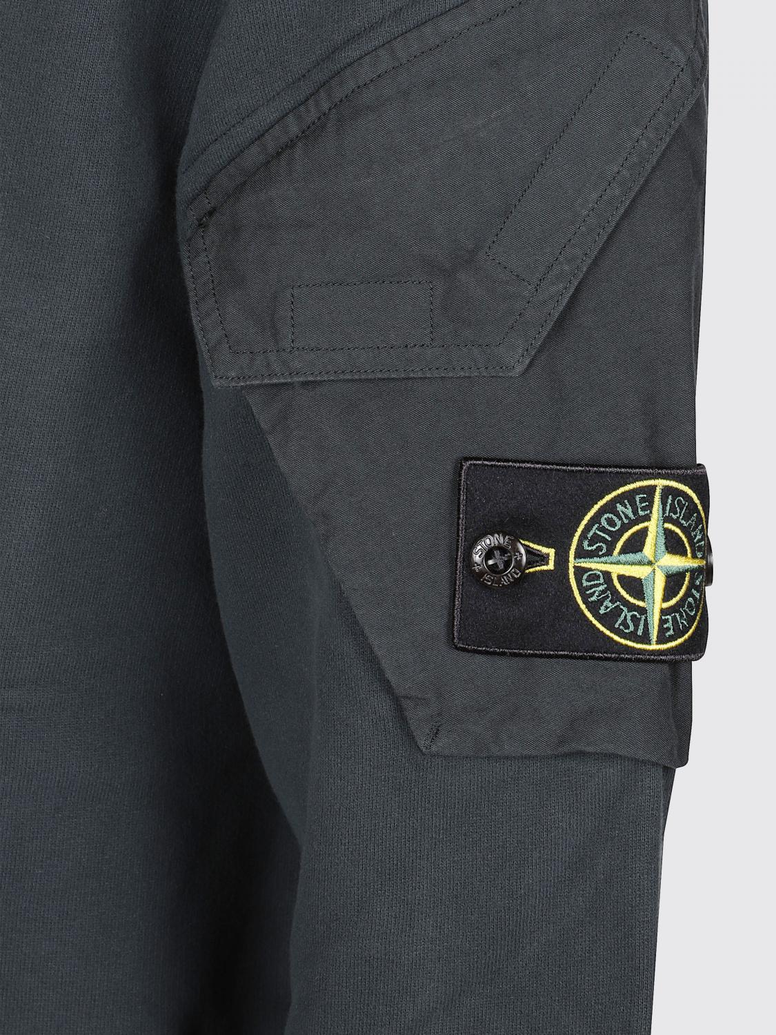 STONE ISLAND SUDADERA: Sudadera con capucha Stone Island de algodón con estampado gráfico, Verde - Img 4