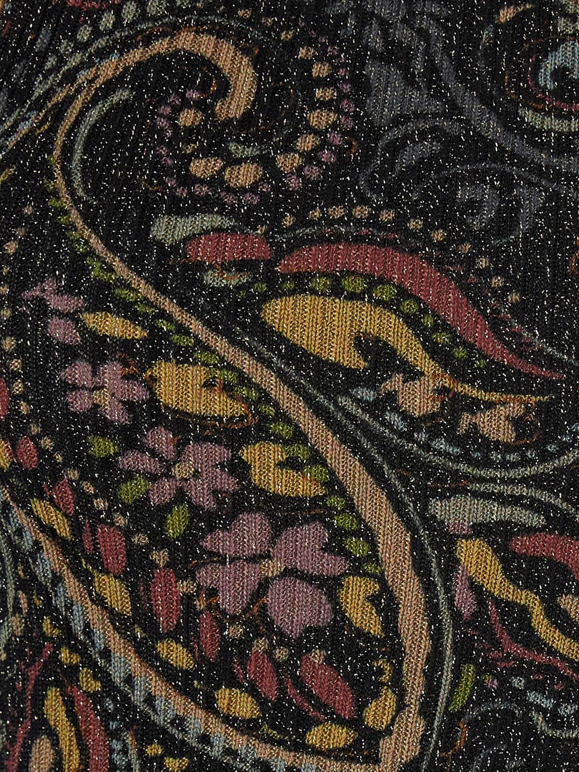 ETRO ABITO: Abito lungo a tubino Etro in maglia di viscosa con stampa Paisley, Verde - Img 3