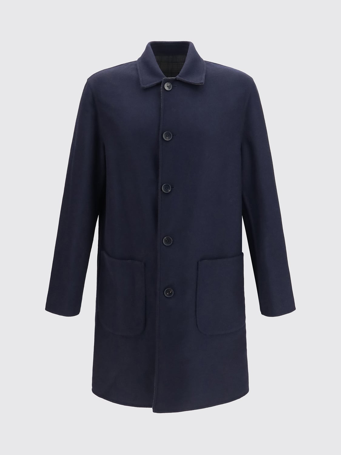 ETRO COAT: Single-Breasted Knee-Length Merino Wool Coat Etro, Blue - Img 2