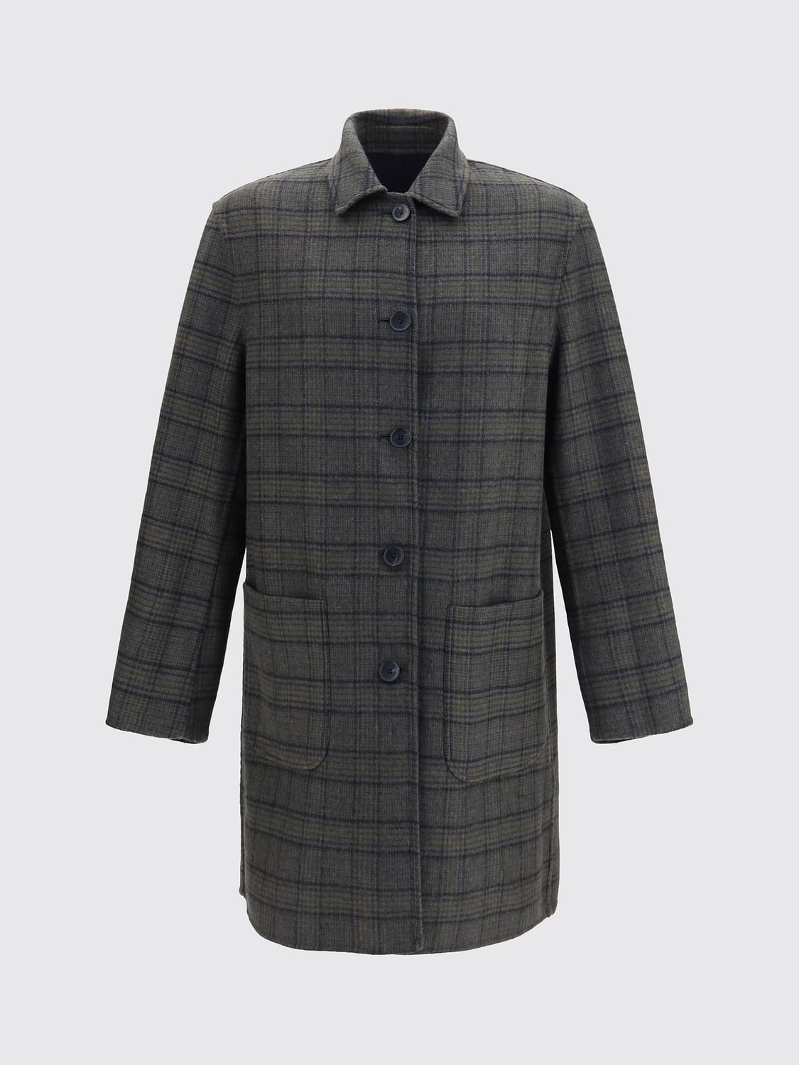 ETRO COAT: Single-Breasted Knee-Length Merino Wool Coat Etro, Blue - Img 4