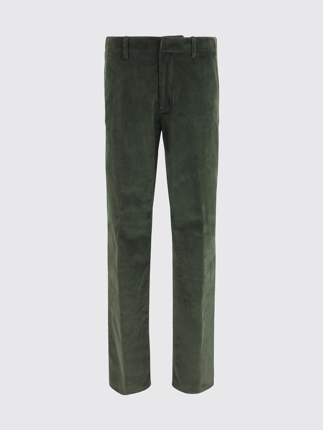 ETRO PANTS: Straight-Fit Corduroy Trousers Etro with Slash Pockets, Moss Green - Img 1