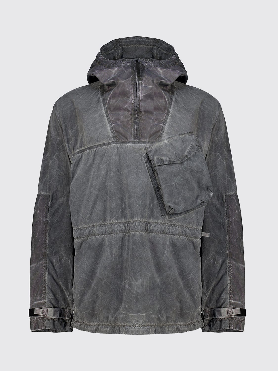 STONE ISLAND MANTEL: Kurzer Anorak-Parka Stone Island mit Kapuze und Compass-Logo, Schwarz - Img 2