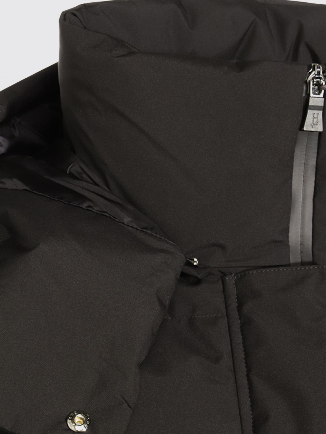 HERNO JACKET: Short Hooded Quilted Nylon Down Jacket Herno with Water-Repellent Finish, Black - Img 4