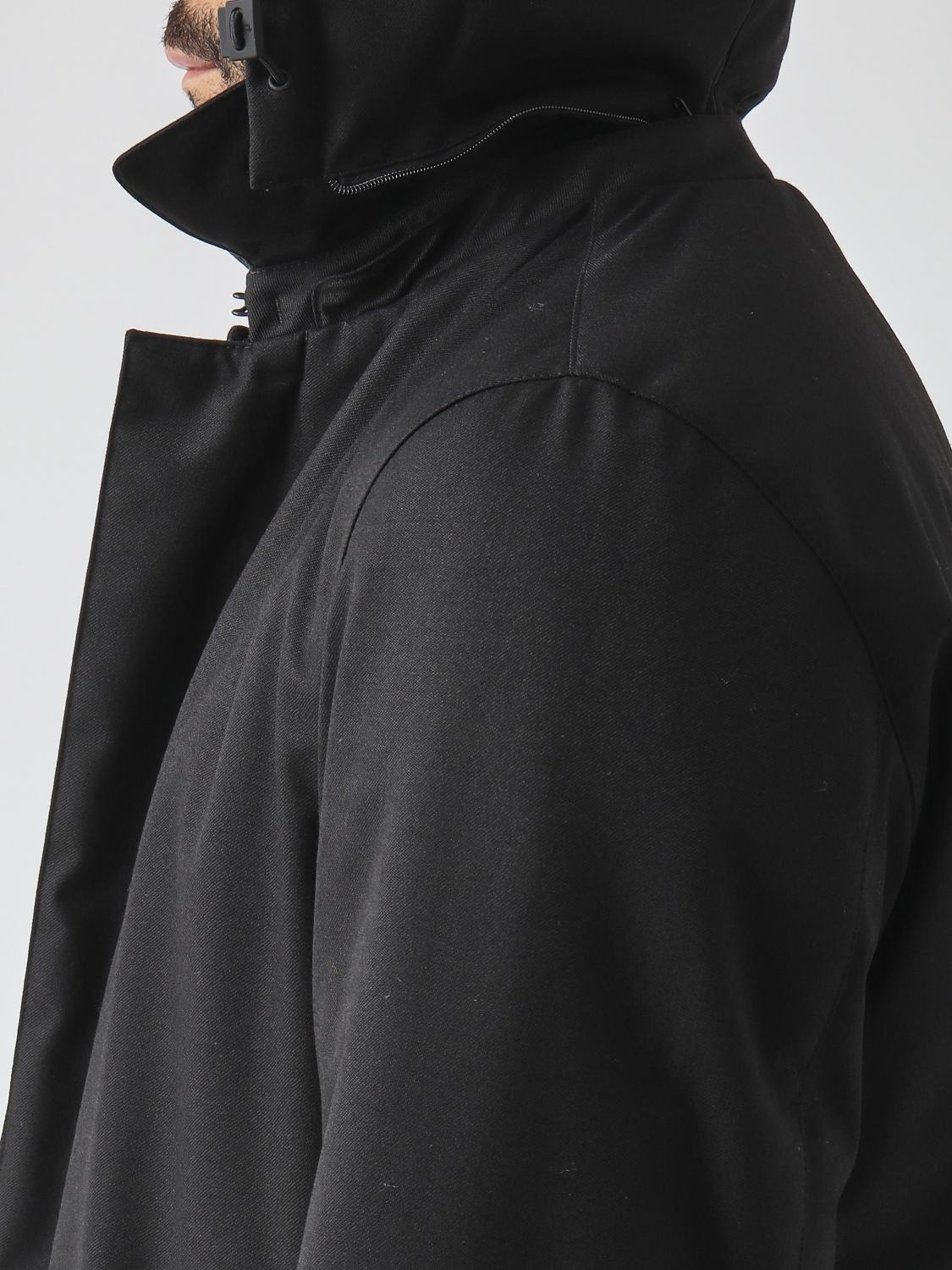 HERNO COAT: Hooded Water-Repellent Padded Wool Blend Parka Herno, Black - Img 4