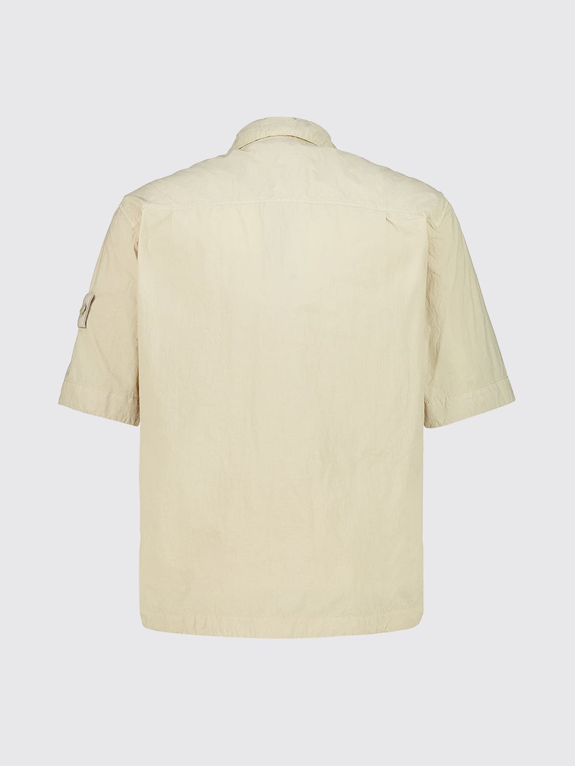 STONE ISLAND HEMD: Kurzarmhemd aus Nylon der Ghost-Kollektion von Stone Island mit Taschen, Beige - Img 3