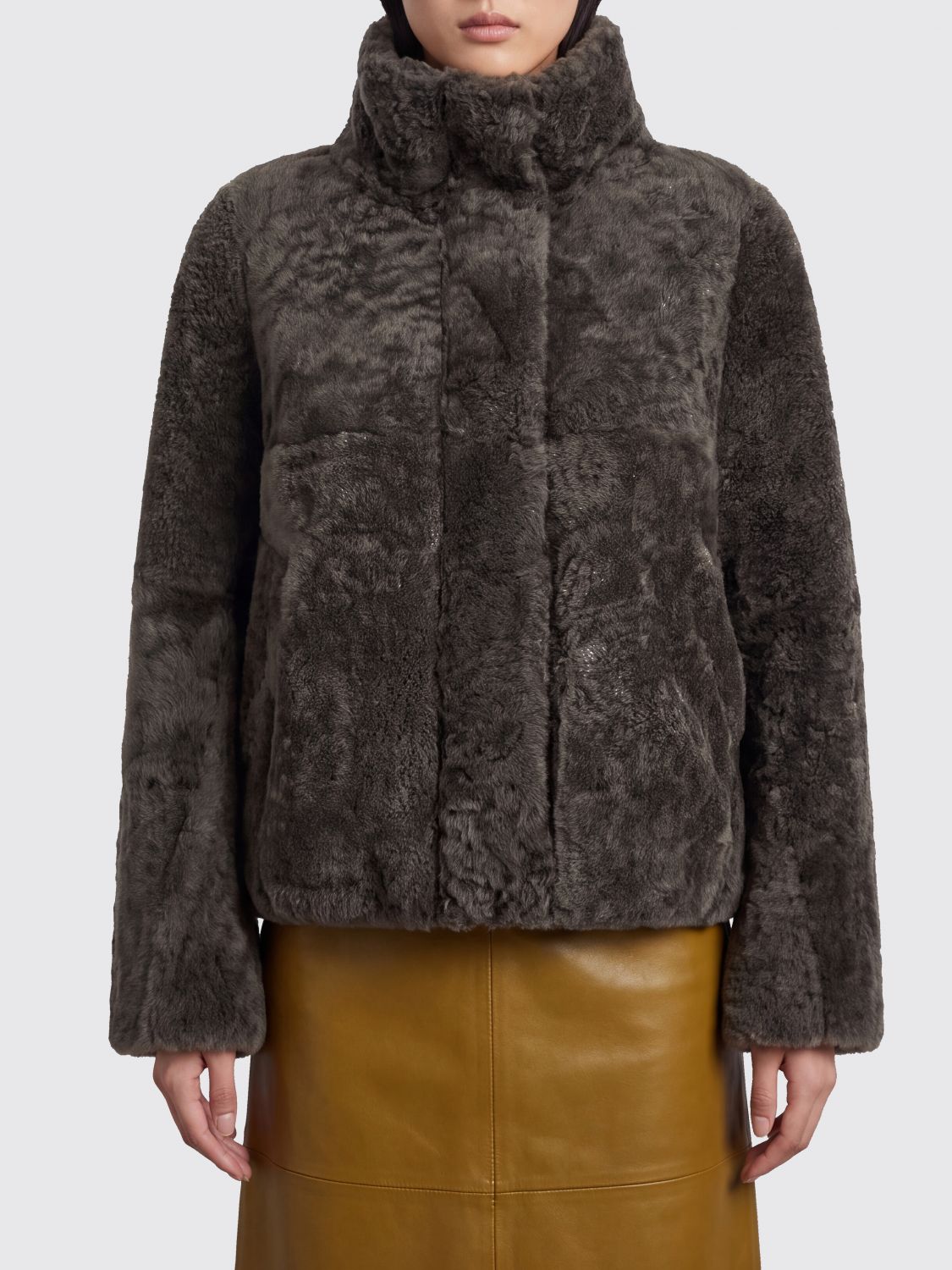 BRUNELLO CUCINELLI ABRIGO DE PIEL: Abrigo de piel mujer Brunello Cucinelli, Gris - Img 1