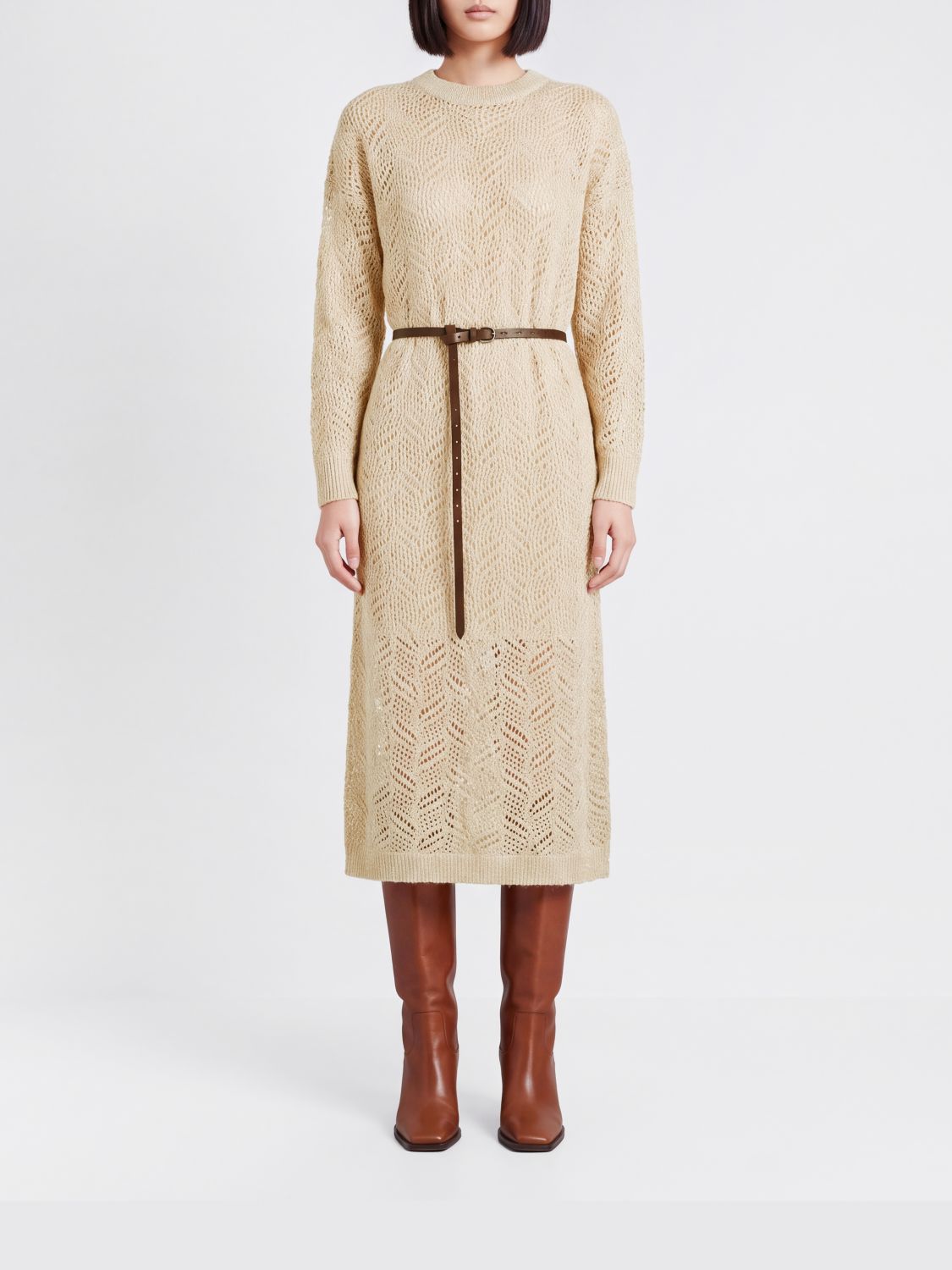 BRUNELLO CUCINELLI ABITO: Abito donna Brunello Cucinelli, Beige - Img 1