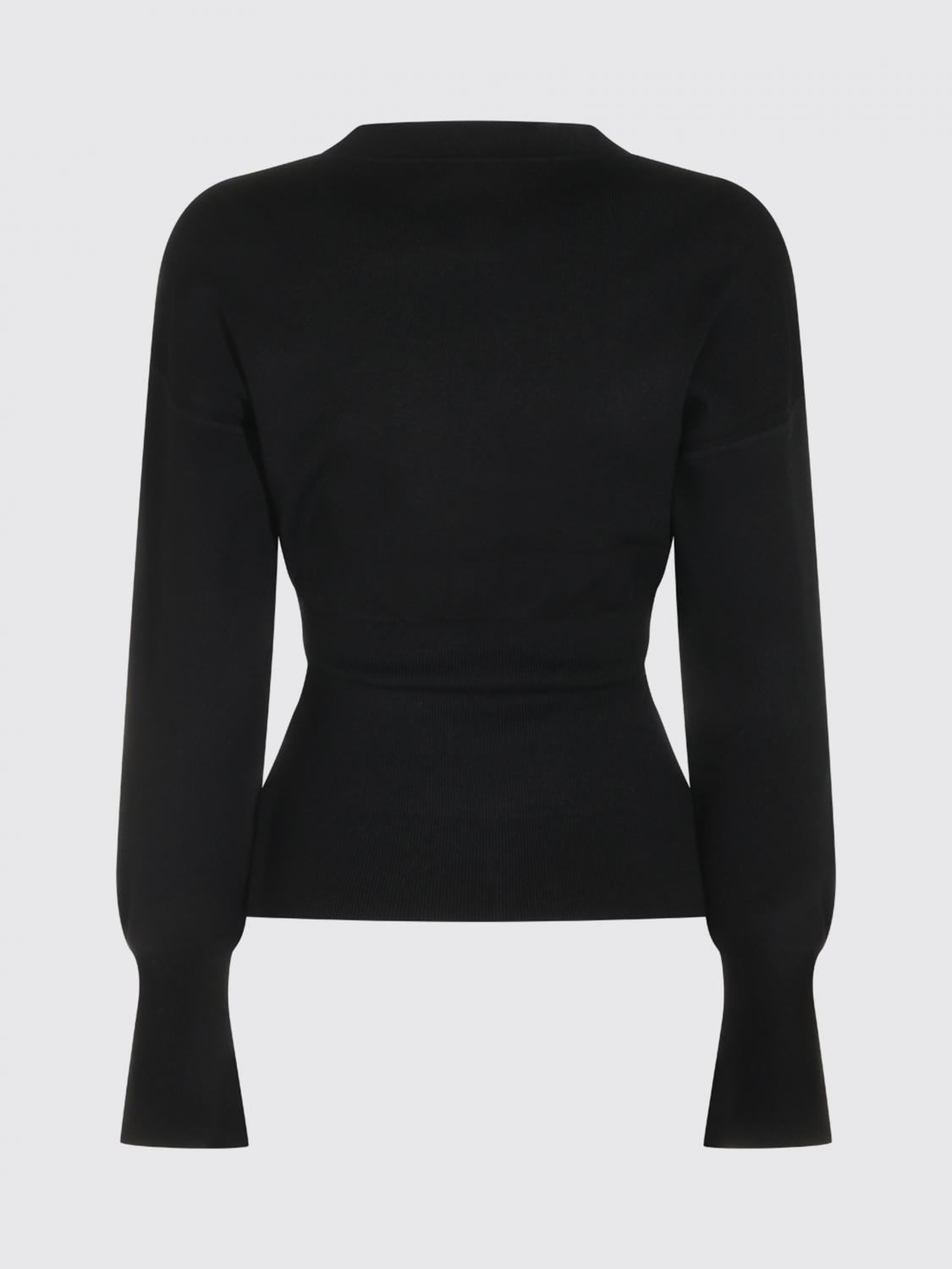 ANINE BING JERSEY: Suéter de cuello redondo Anine Bing en mezcla de viscosa con mangas largas y ribetes acanalados, Negro - Img 3
