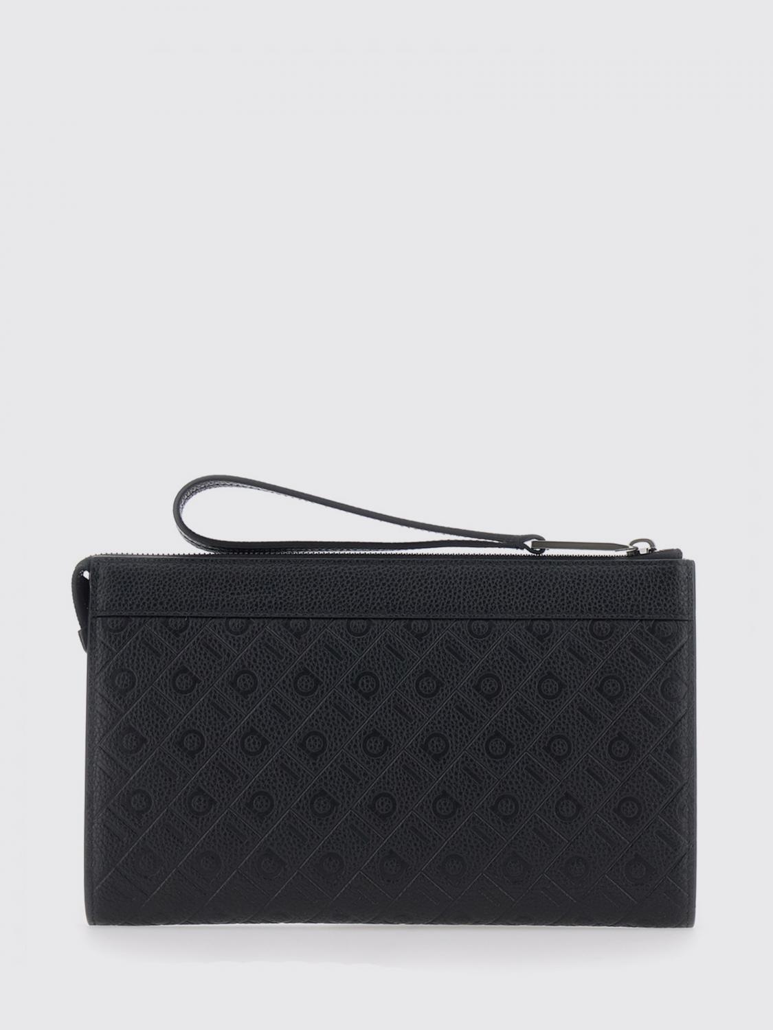 FERRAGAMO BRIEFCASE: Ferragamo Embossed Calfskin Document Holder with Embossed Gancini Logo, Black - Img 2