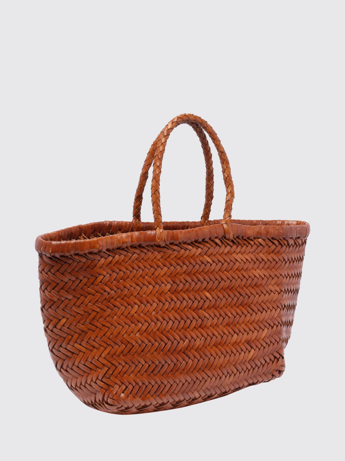 DRAGON DIFFUSION HANDTASCHE: Triplo Salto Handtasche aus geflochtenem Leder mit doppeltem Griff von Dragon Diffusion, Schwarz 1 - Img 3
