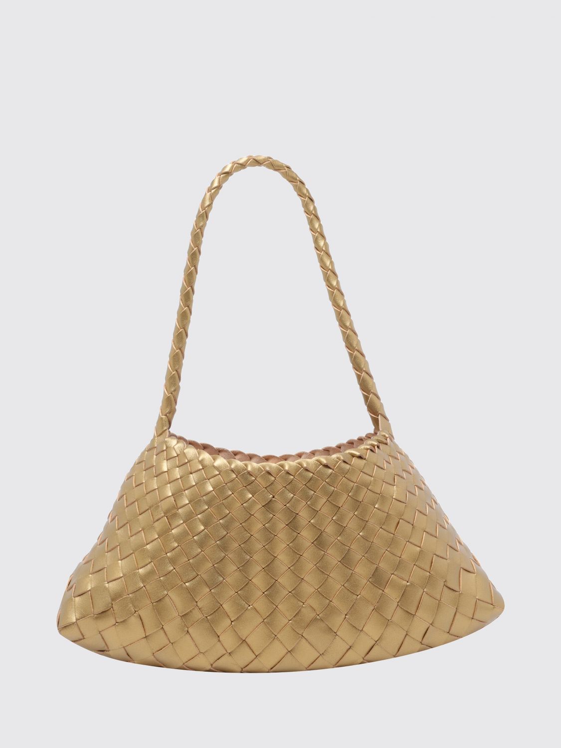 DRAGON DIFFUSION BORSA A SPALLA: Borsa a spalla Rosanna Dragon Diffusion in pelle intrecciata dalla forma svasata, Oro - Img 2