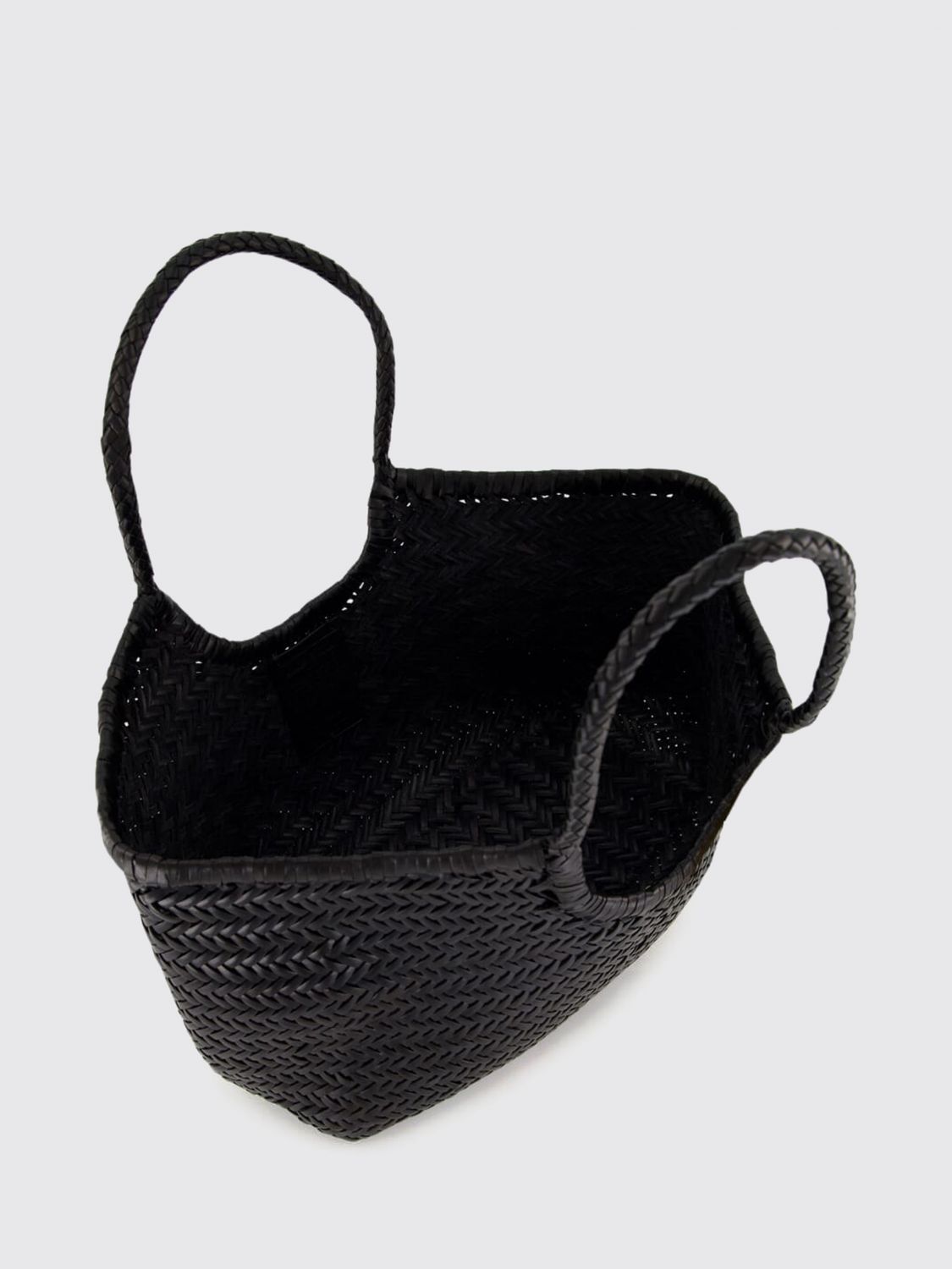 DRAGON DIFFUSION BORSA A SPALLA: Borsa a spalla Nantucket Dragon Diffusion in pelle con manici intrecciati, Nero - Img 4