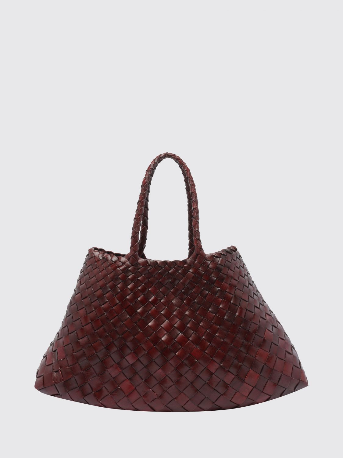 DRAGON DIFFUSION BORSA A MANO: Borsa a mano Santa Croce Dragon Diffusion in pelle intrecciata con forma svasata, Rosso - Img 1