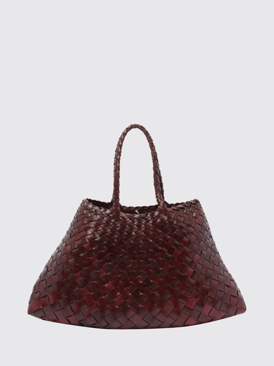 DRAGON DIFFUSION BORSA A MANO: Borsa a mano Santa Croce Dragon Diffusion in pelle intrecciata con forma svasata, Rosso - Img 2