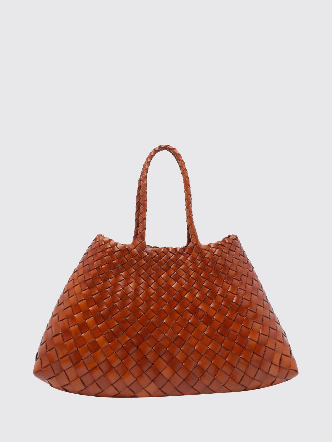DRAGON DIFFUSION HANDBAG: Santa Croce Flared Woven Leather Handbag Dragon Diffusion with Braided Handles, Black 1 - Img 1