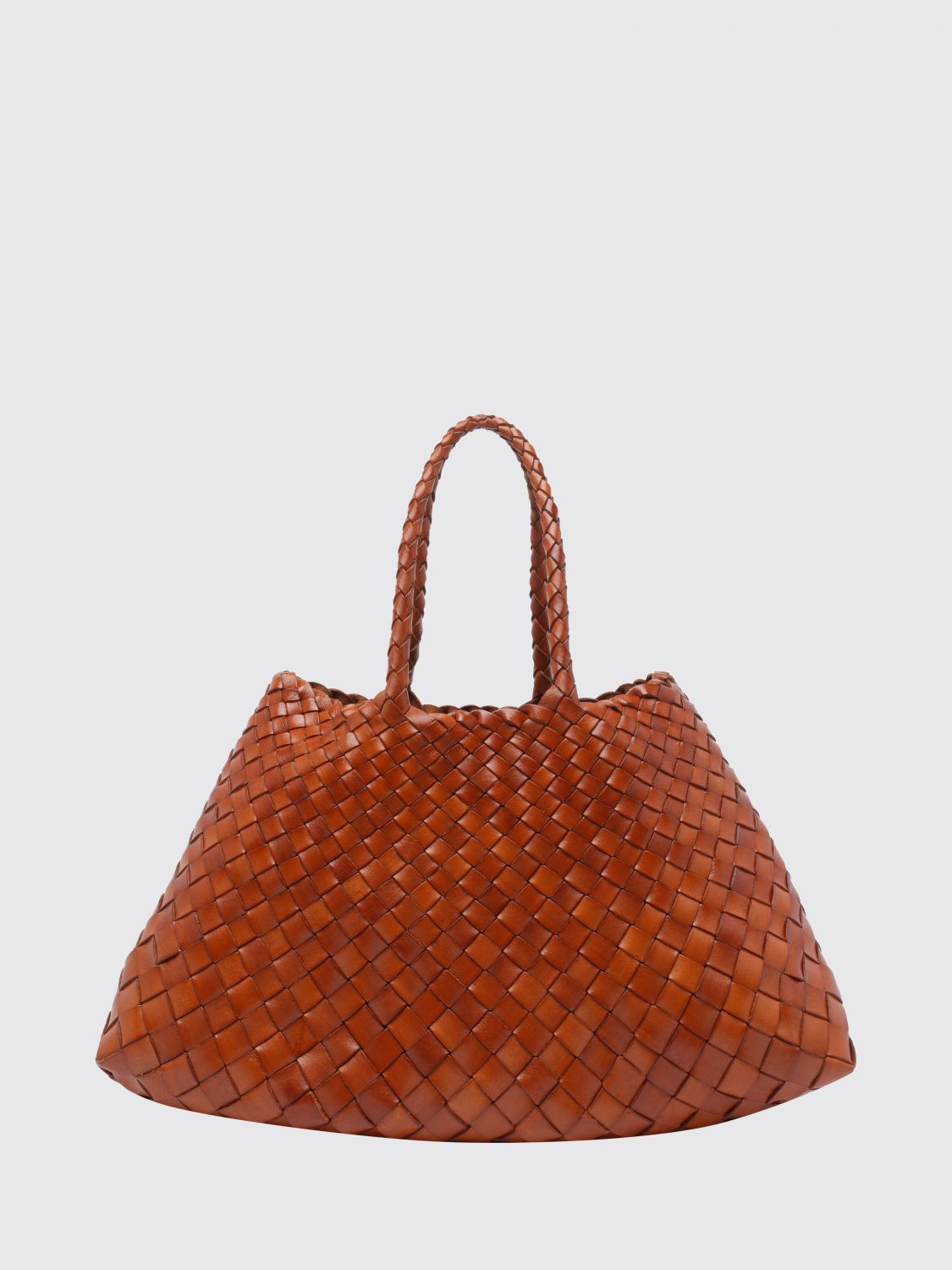 DRAGON DIFFUSION HANDBAG: Santa Croce Flared Woven Leather Handbag Dragon Diffusion with Braided Handles, Black 1 - Img 2
