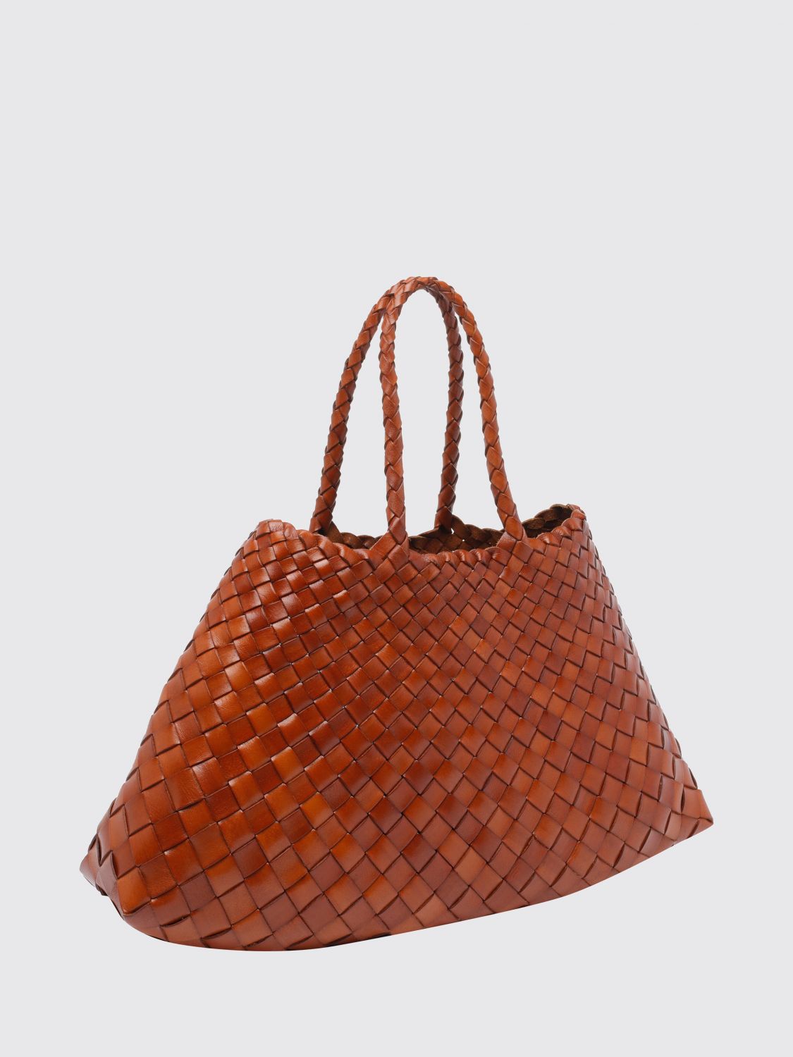 DRAGON DIFFUSION HANDBAG: Santa Croce Flared Woven Leather Handbag Dragon Diffusion with Braided Handles, Black 1 - Img 3