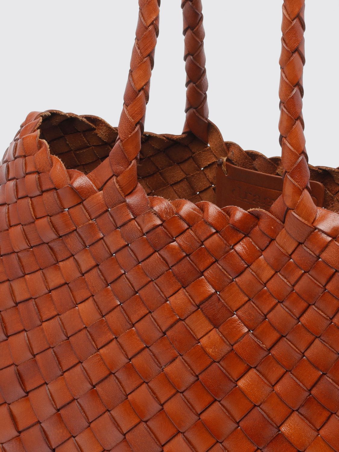 DRAGON DIFFUSION HANDBAG: Santa Croce Flared Woven Leather Handbag Dragon Diffusion with Braided Handles, Black 1 - Img 4