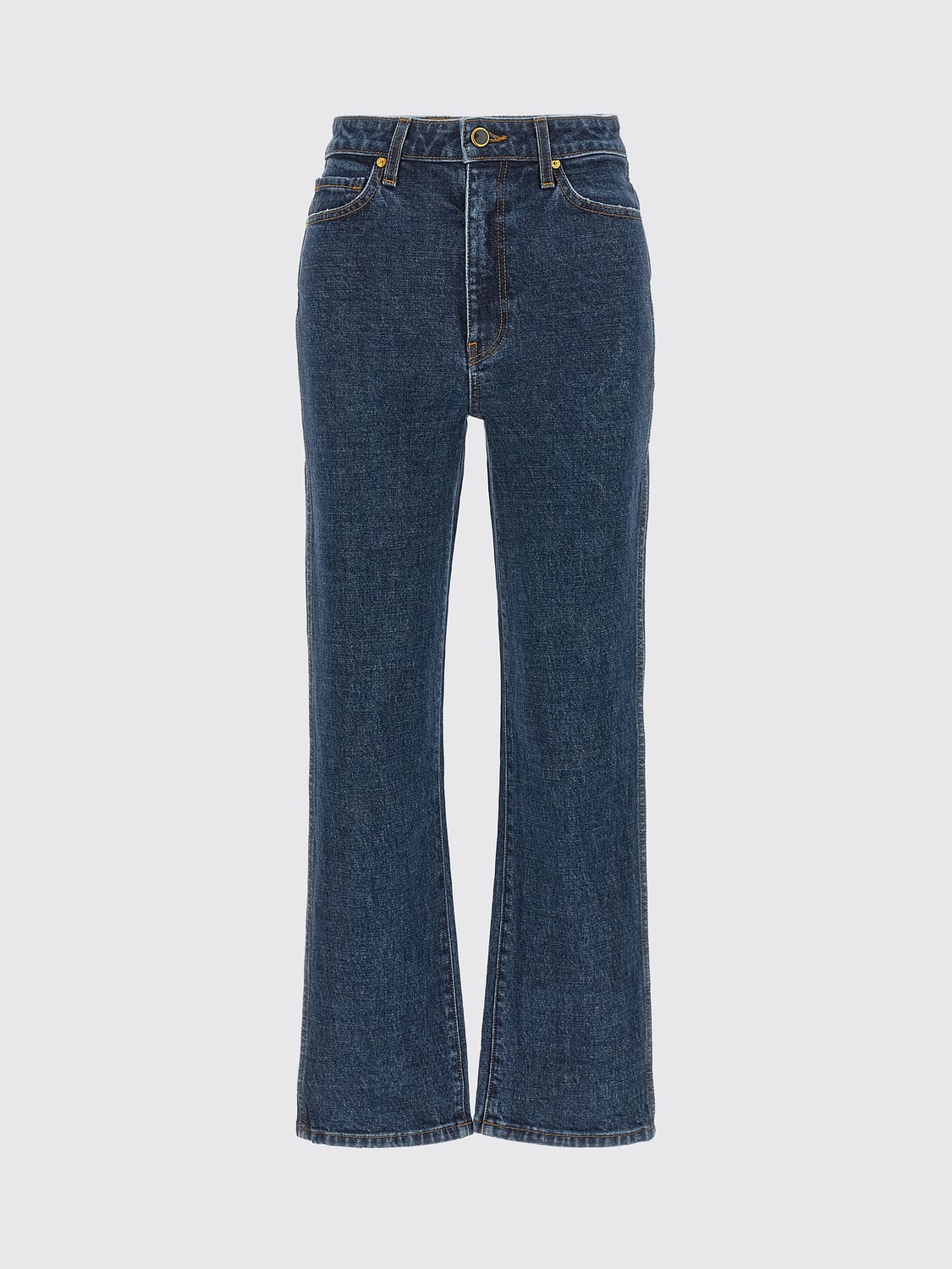 KHAITE VAQUEROS: Vaqueros skinny de talle alto Abigail de Khaite en denim de algodón azul, Azul Oscuro 1 - Img 2