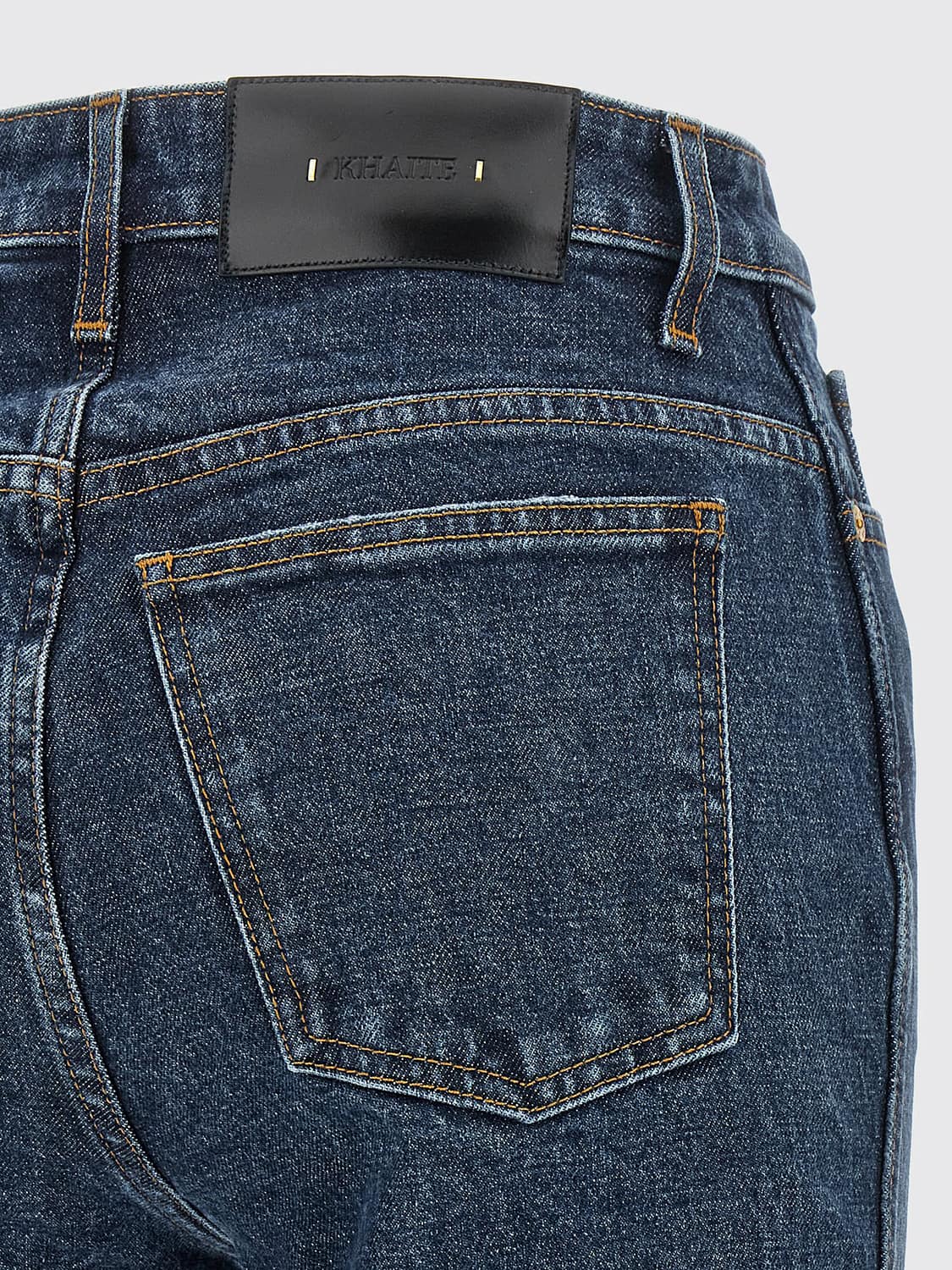 KHAITE VAQUEROS: Vaqueros skinny de talle alto Abigail de Khaite en denim de algodón azul, Azul Oscuro 1 - Img 4