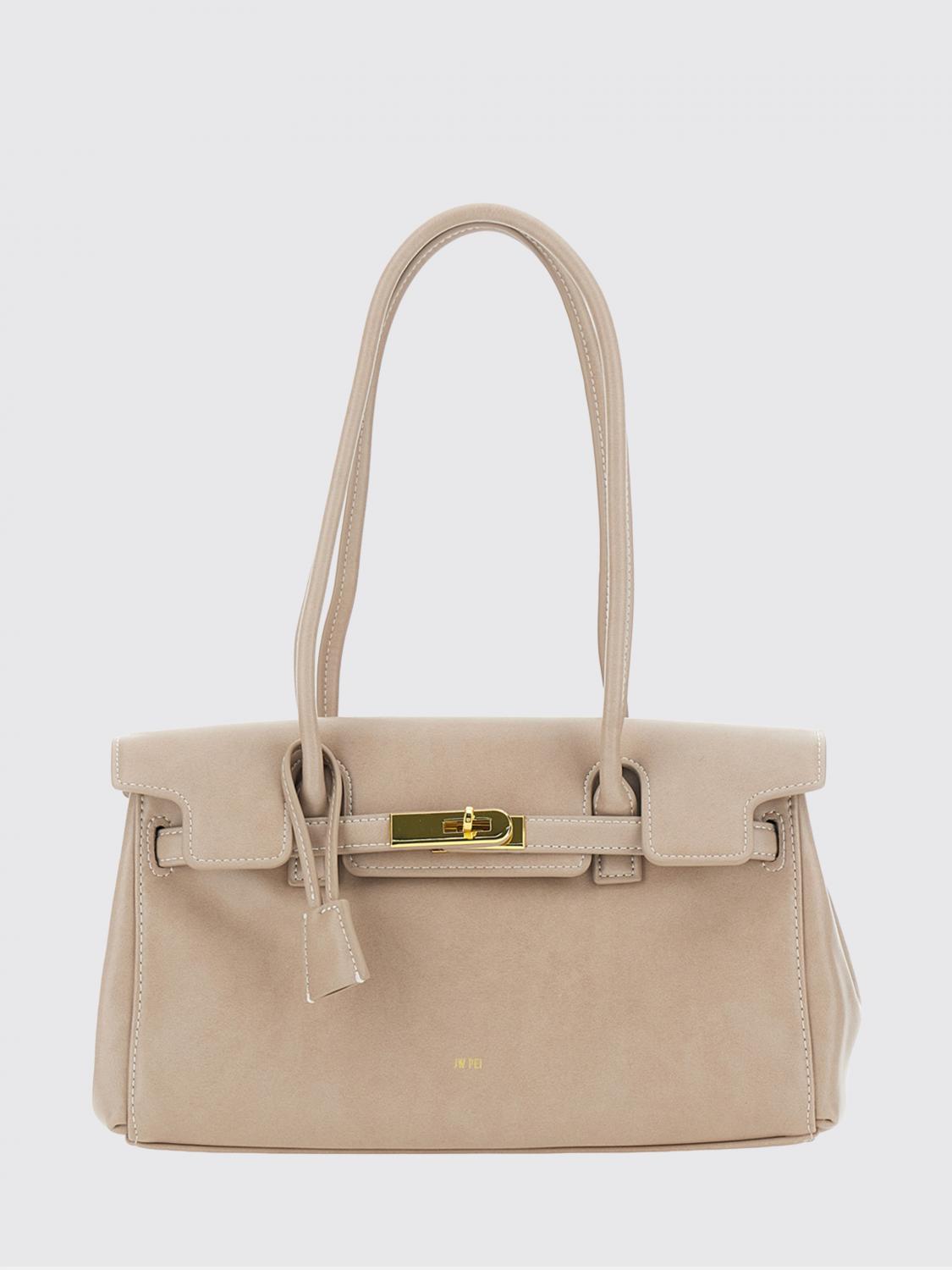 JW PEI BORSA A SPALLA: Borsa a spalla Yara JW PEI in pelle sintetica con chiusura a patta, Grigio - Img 1
