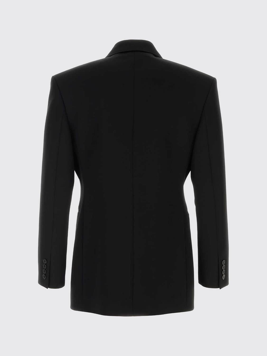 SAINT LAURENT JACKET: Saint Laurent Double-Breasted Wool Tuxedo Jacket with Peak Lapels, Black - Img 2