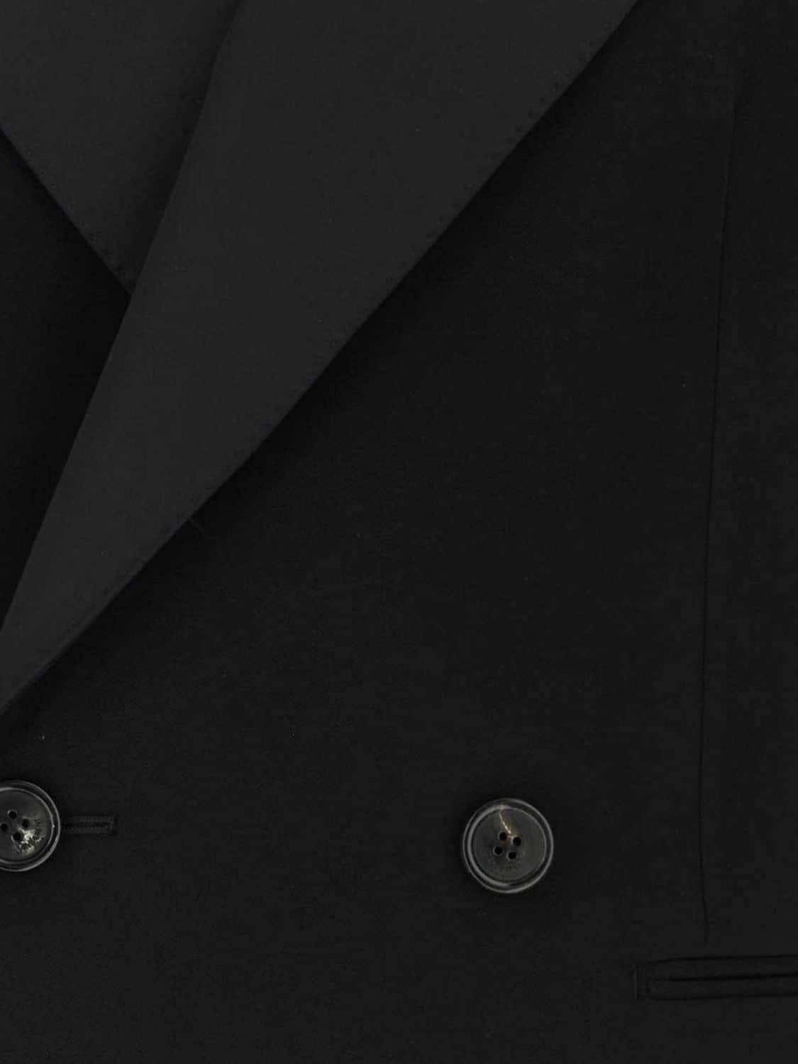 SAINT LAURENT JACKET: Saint Laurent Double-Breasted Wool Tuxedo Jacket with Peak Lapels, Black - Img 3