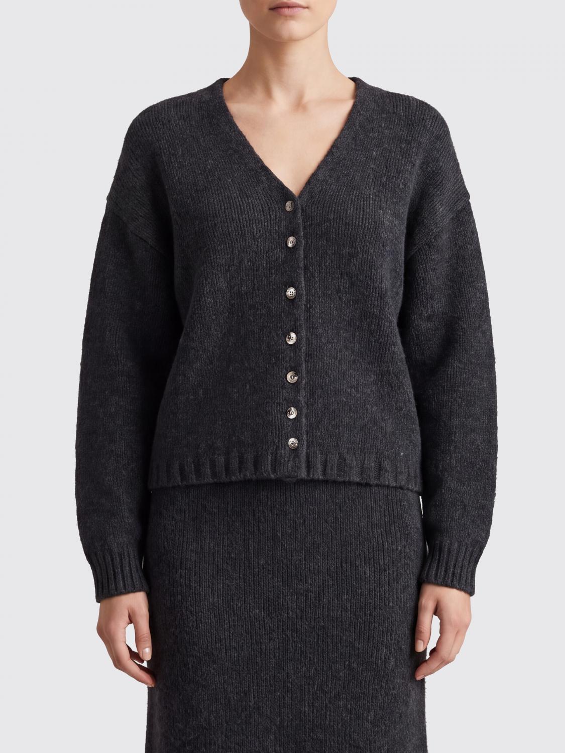 KHAITE JERSEY: Cárdigan Khaite de puro cachemir con escote en V profundo, Negro - Img 1
