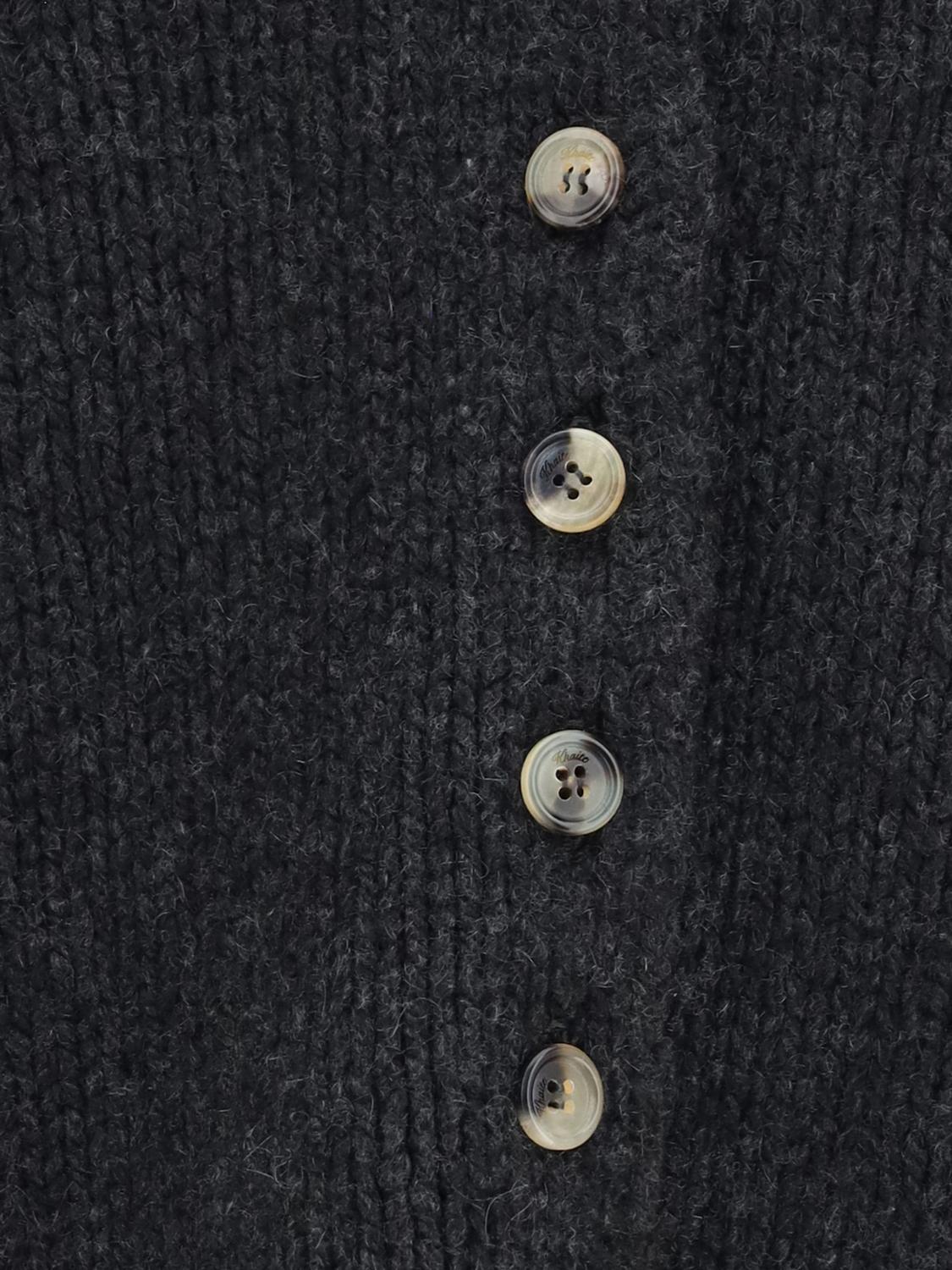 KHAITE JERSEY: Cárdigan Khaite de puro cachemir con escote en V profundo, Negro - Img 4