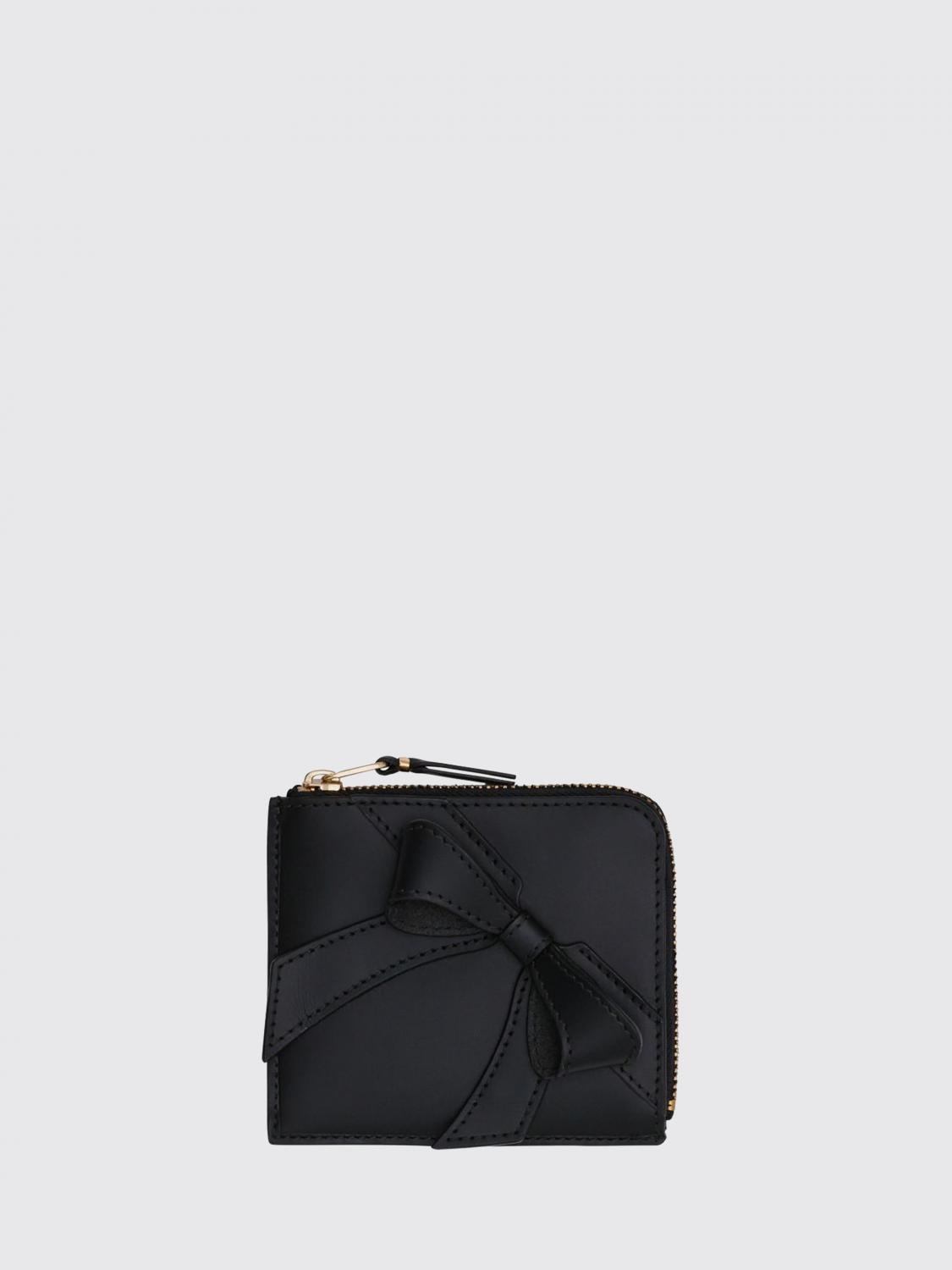 COMME DES GARÇONS WALLET 財布: COMME DES GARÇONS WALLET ボウプリント レザー ジップウォレット, ブラック - Img 1