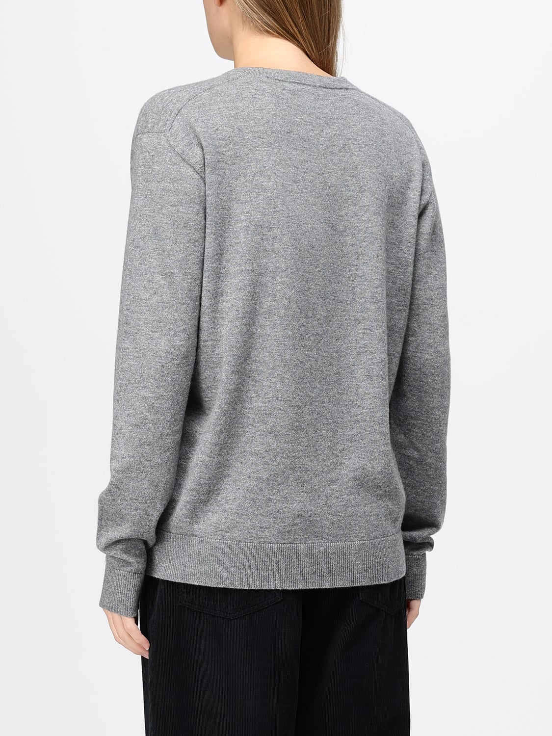 THE ROW JERSEY: Jersey The Row de pura cachemira con cuello de pico y manga larga, Gris - Img 3