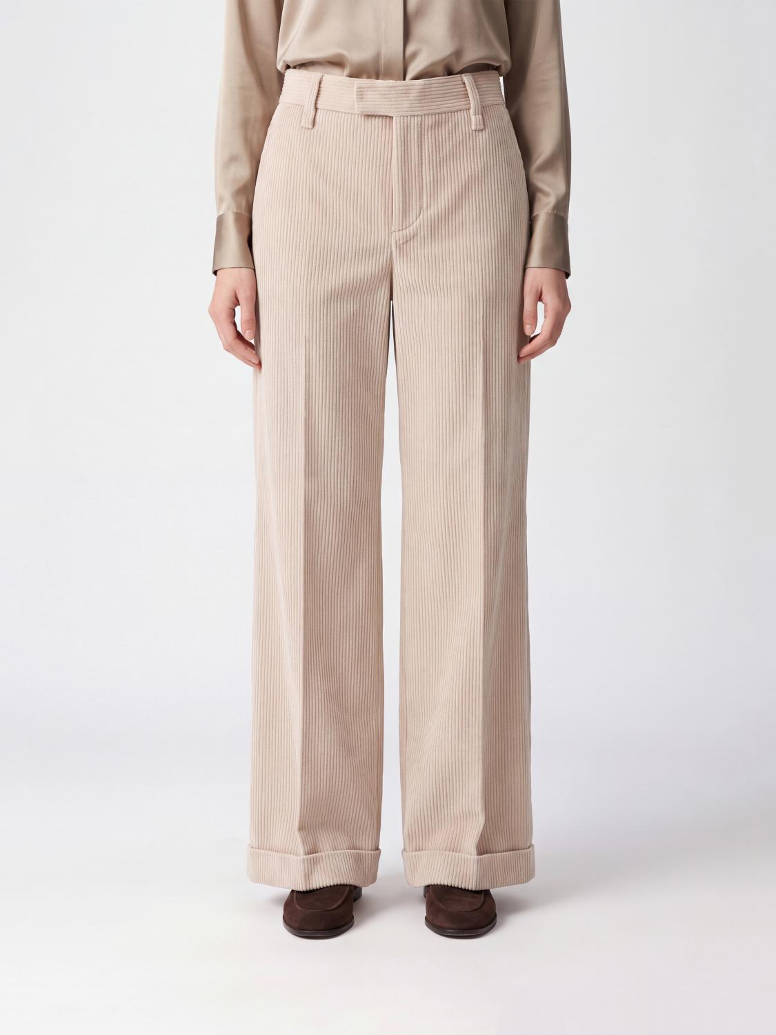 BRUNELLO CUCINELLI PANTALONES: Pantalón de pana de pernera ancha y talle alto de Brunello Cucinelli con detalle de Monili, Blanco - Img 1