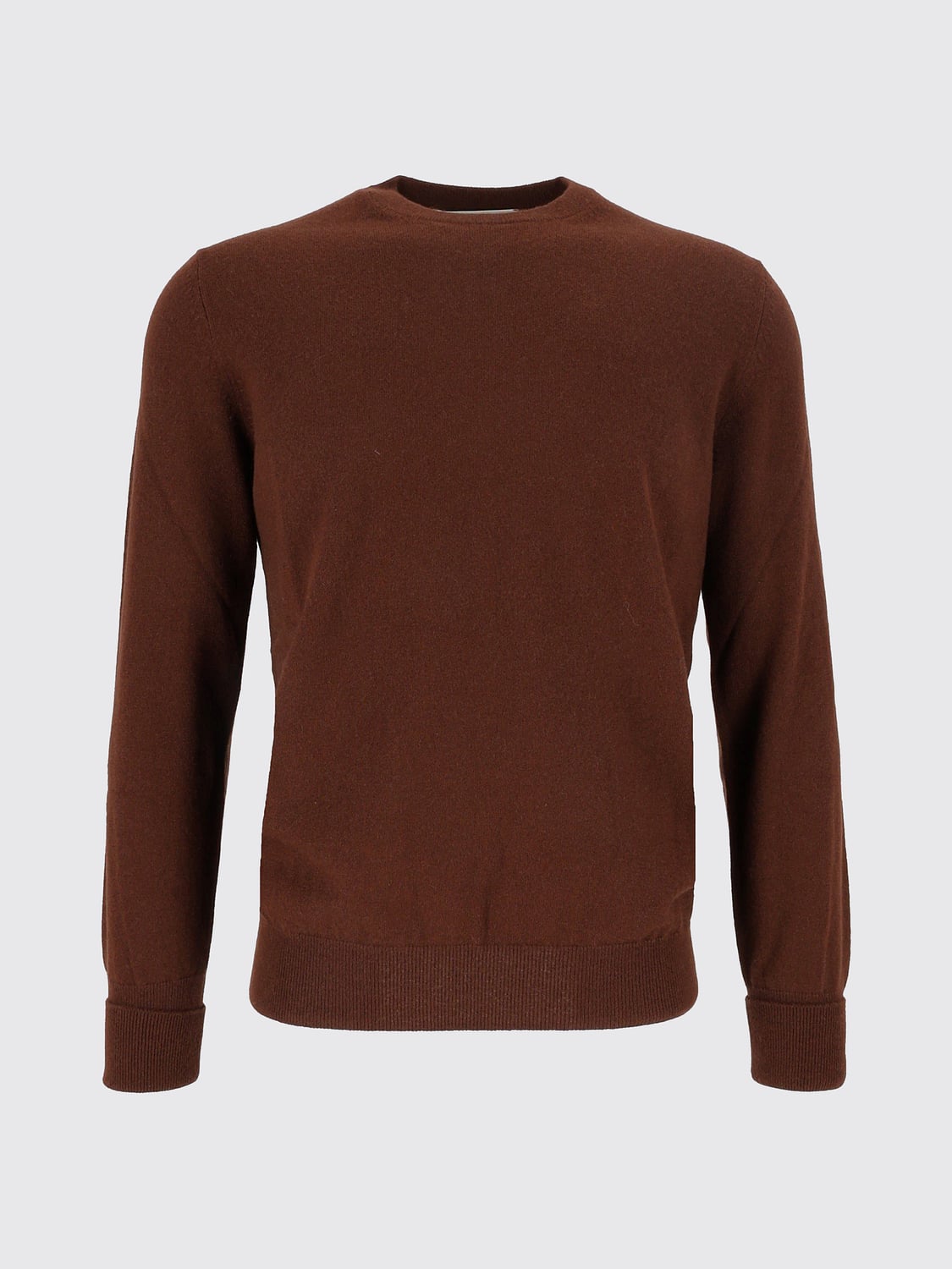 BALLANTYNE SWEATER: Long-Sleeved Ribbed Crewneck Jumper Ballantyne in 100% Cashmere, Brown - Img 2