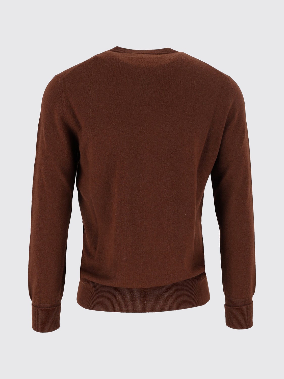 BALLANTYNE SWEATER: Long-Sleeved Ribbed Crewneck Jumper Ballantyne in 100% Cashmere, Brown - Img 3