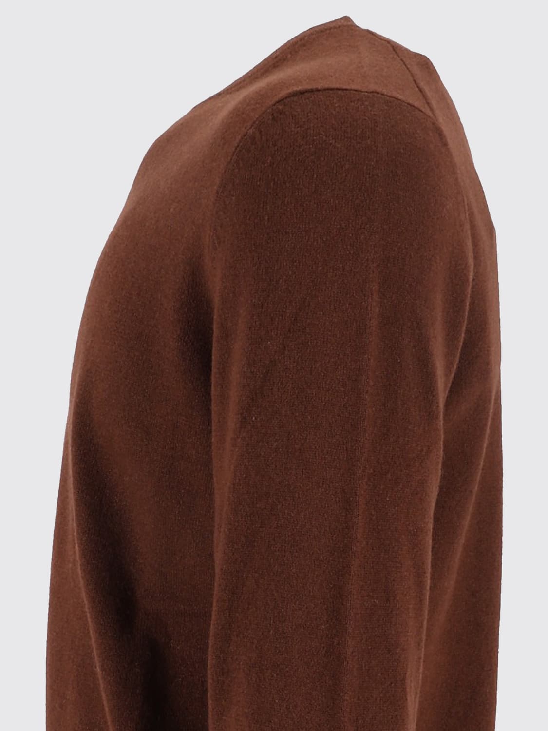 BALLANTYNE SWEATER: Long-Sleeved Ribbed Crewneck Jumper Ballantyne in 100% Cashmere, Brown - Img 4