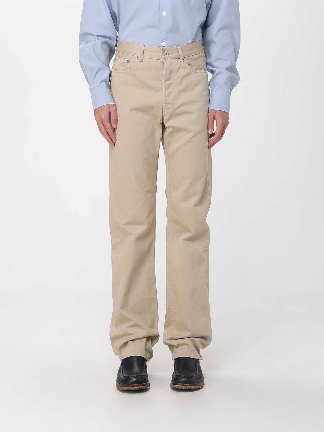 JW ANDERSON JEANS: JW Anderson Mid-Rise Straight-Leg Cotton Denim Jeans, Beige - Img 1