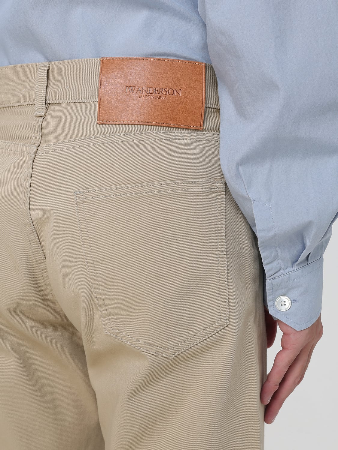 JW ANDERSON JEANS: JW Anderson Mid-Rise Straight-Leg Cotton Denim Jeans, Beige - Img 3