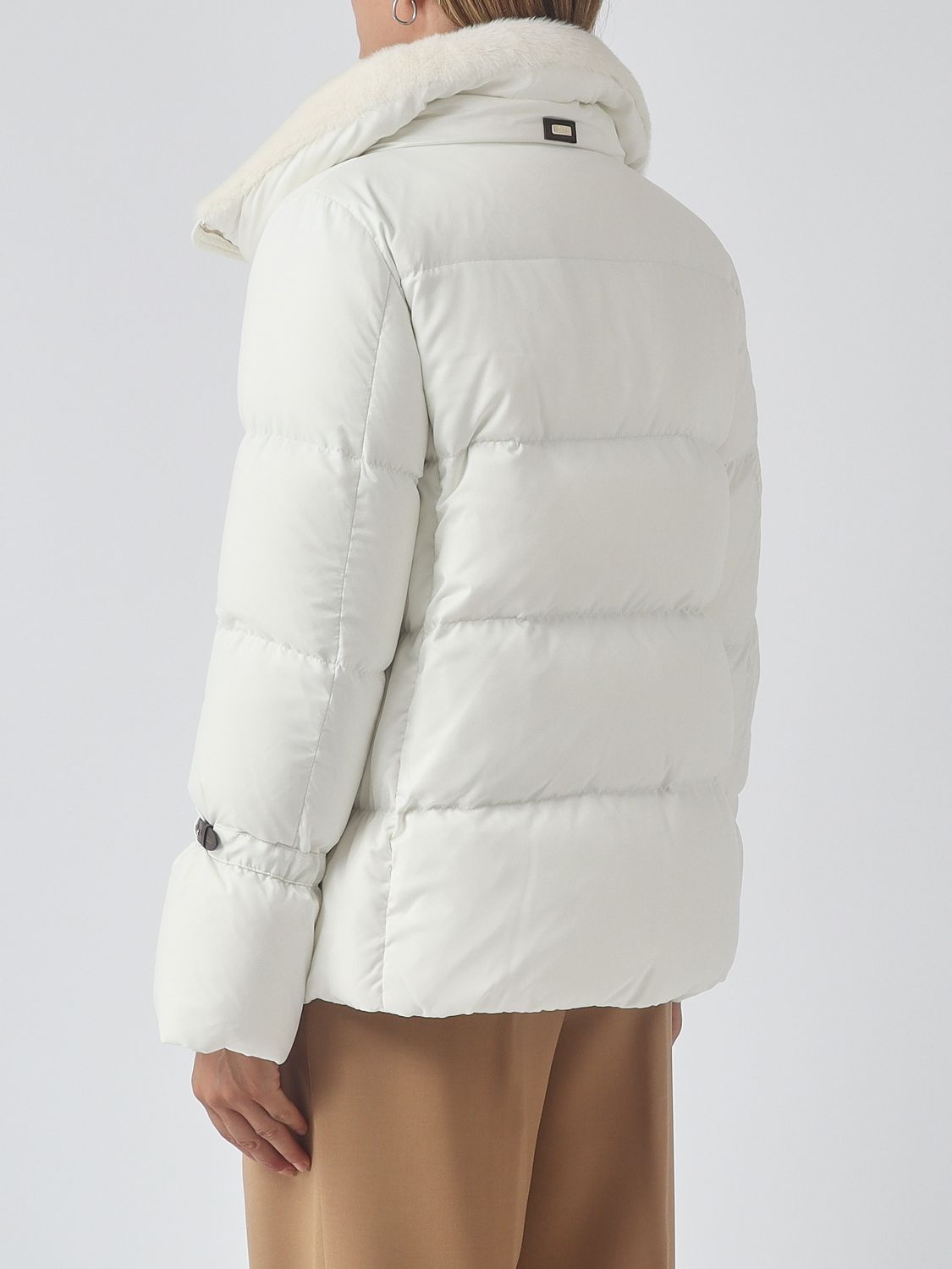 HERNO CHAQUETA: Plumífero Herno de nailon ultraligero acolchado con cuello de pelo, Blanco - Img 3