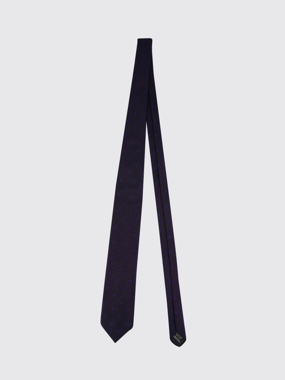 TOM FORD TIE: Tom Ford Micro Polka Dot Patterned Tie in Pure Silk, Blue - Img 1