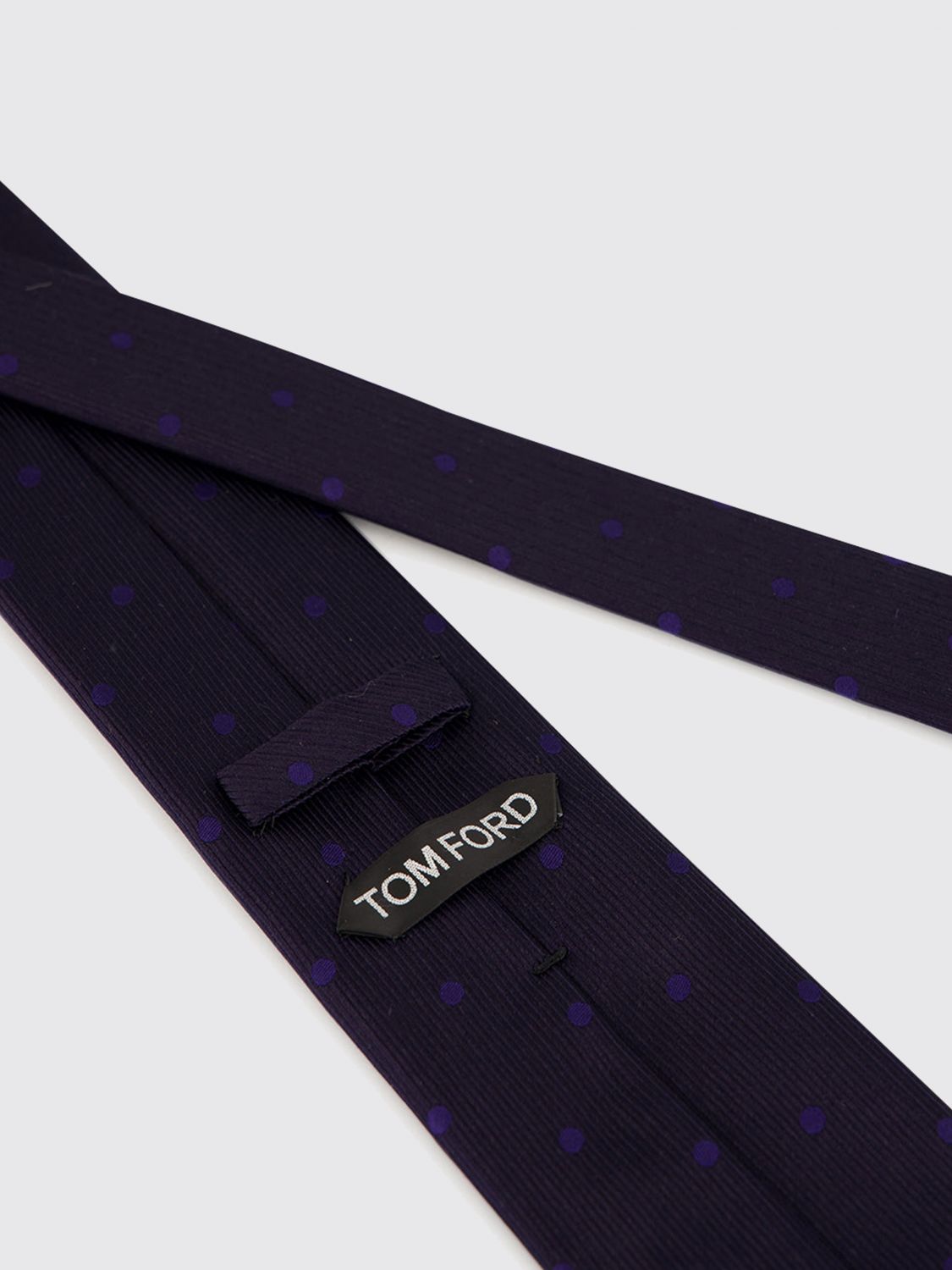 TOM FORD TIE: Tom Ford Micro Polka Dot Patterned Tie in Pure Silk, Blue - Img 2