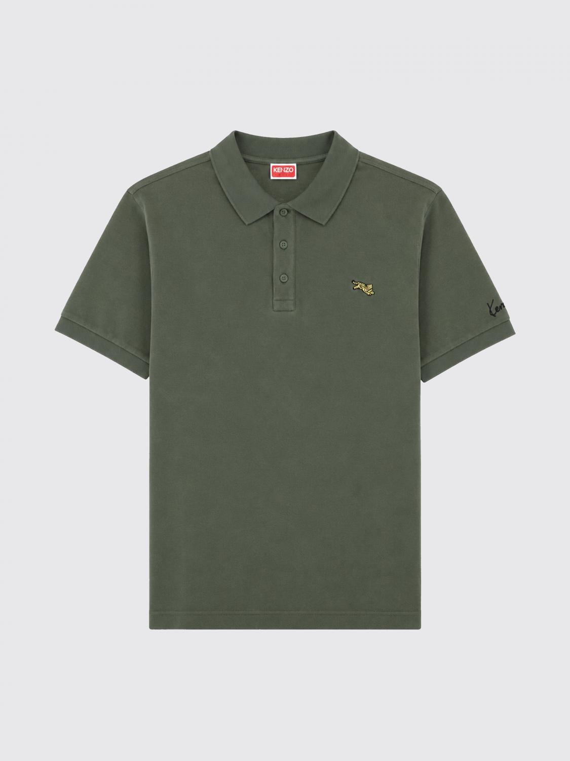 KENZO POLO: Polo Kenzo de manga corta en algodón con parche del logo, Verde - Img 2