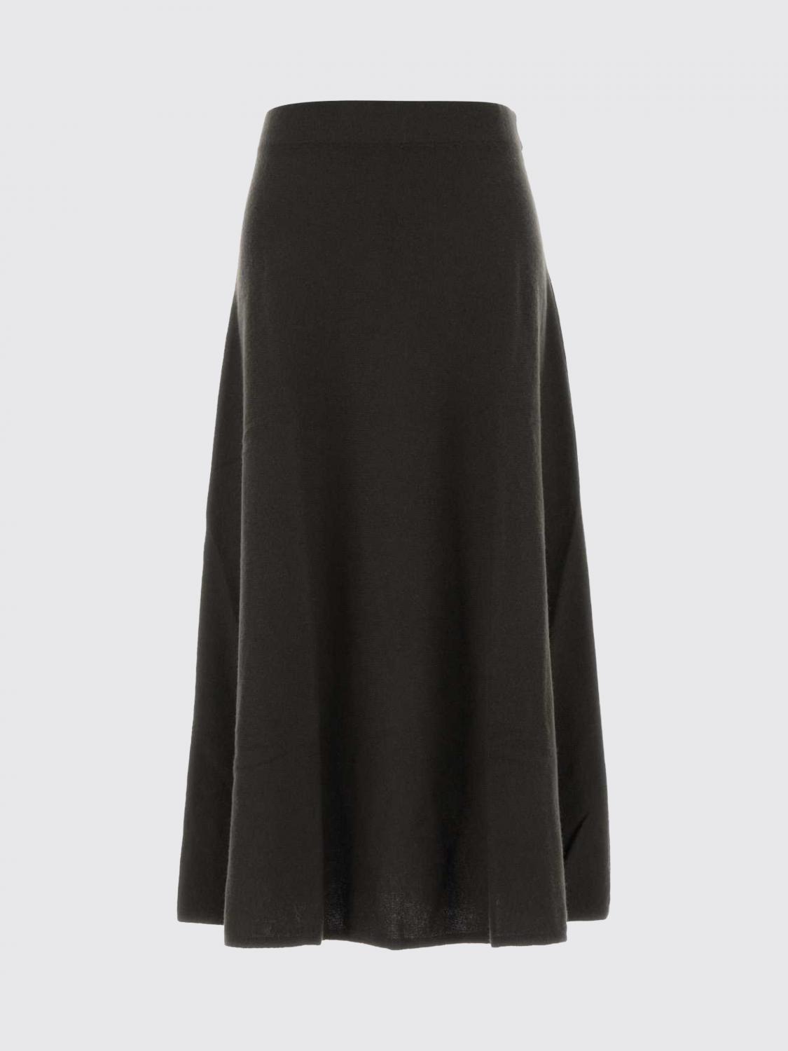 LISA YANG GONNA: Gonna midi in maglia di cashmere Lisa Yang con vita alta elasticizzata, Marrone - Img 2