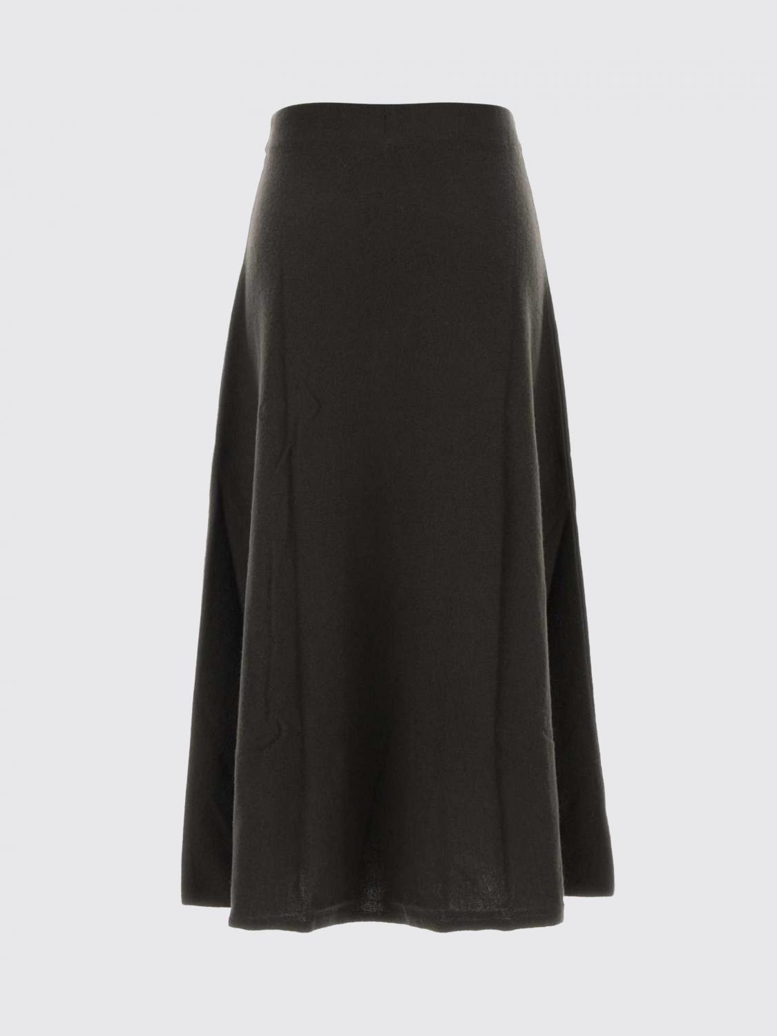 LISA YANG GONNA: Gonna midi in maglia di cashmere Lisa Yang con vita alta elasticizzata, Marrone - Img 3