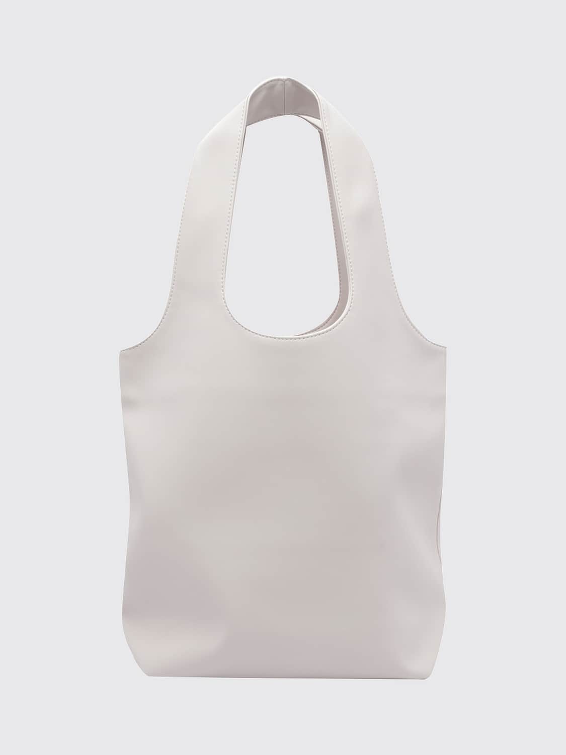 A.P.C. 숄더백: A.P.C. 니논 인조 가죽 더블 핸들 프린트 로고 토트백, 베이지 - Img 2