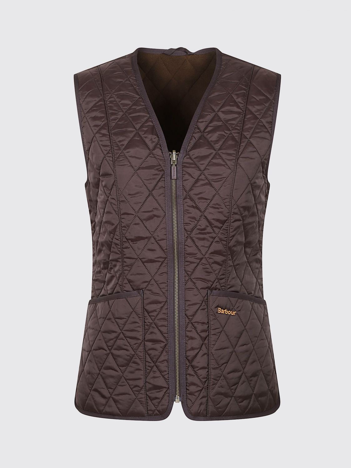 BARBOUR WESTE: Barbour Betty Gesteppte Weste aus recyceltem Nylon mit V-Ausschnitt, Braun - Img 2