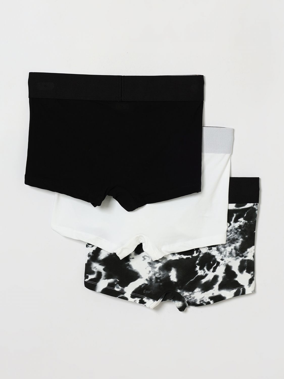DIESEL ROPA INTERIOR: Juego de tres bóxers Diesel de algodón elástico con estampado de camuflaje, Negro - Img 2