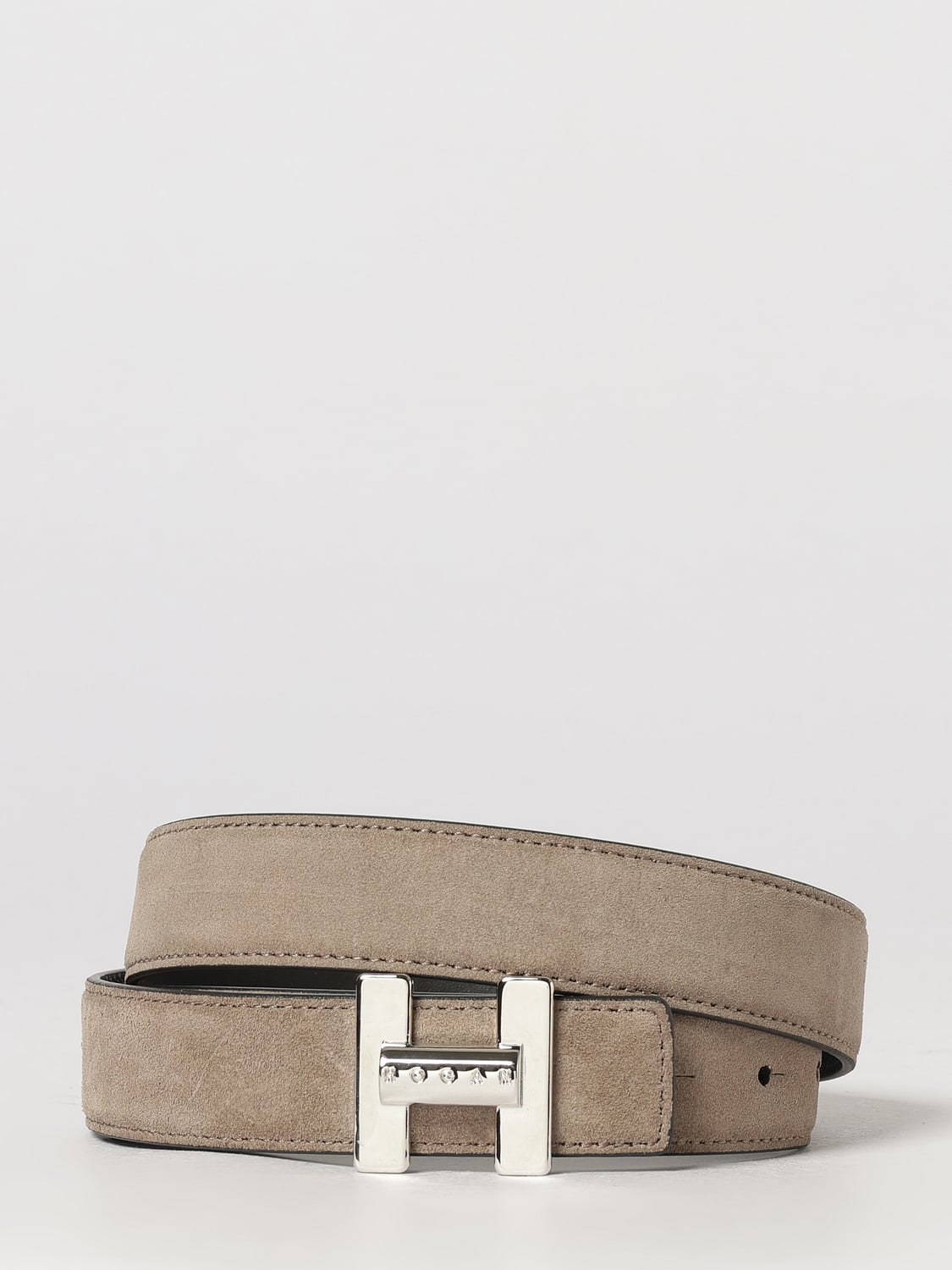 HOGAN CINTURA: Cintura reversibile Hogan in pelle di vitello con fibbia monogram H, Beige - Img 1