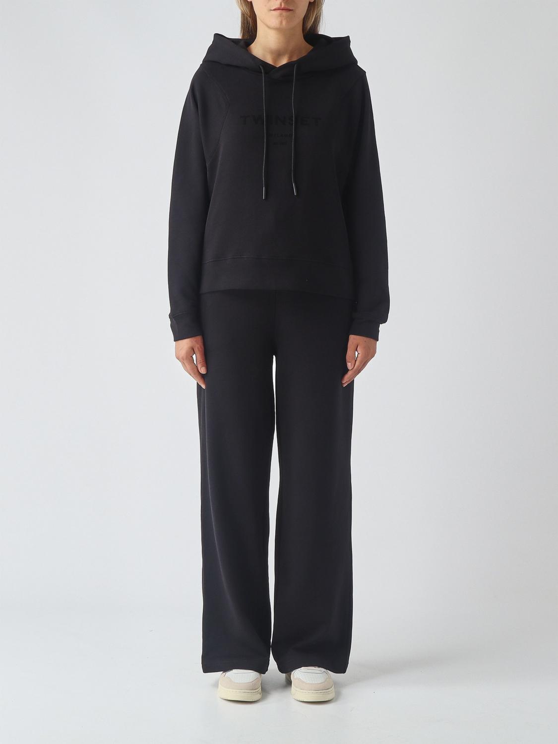 TWINSET MONO: Chándal de 2 piezas de jersey Twinset con sudadera con capucha, Negro - Img 1