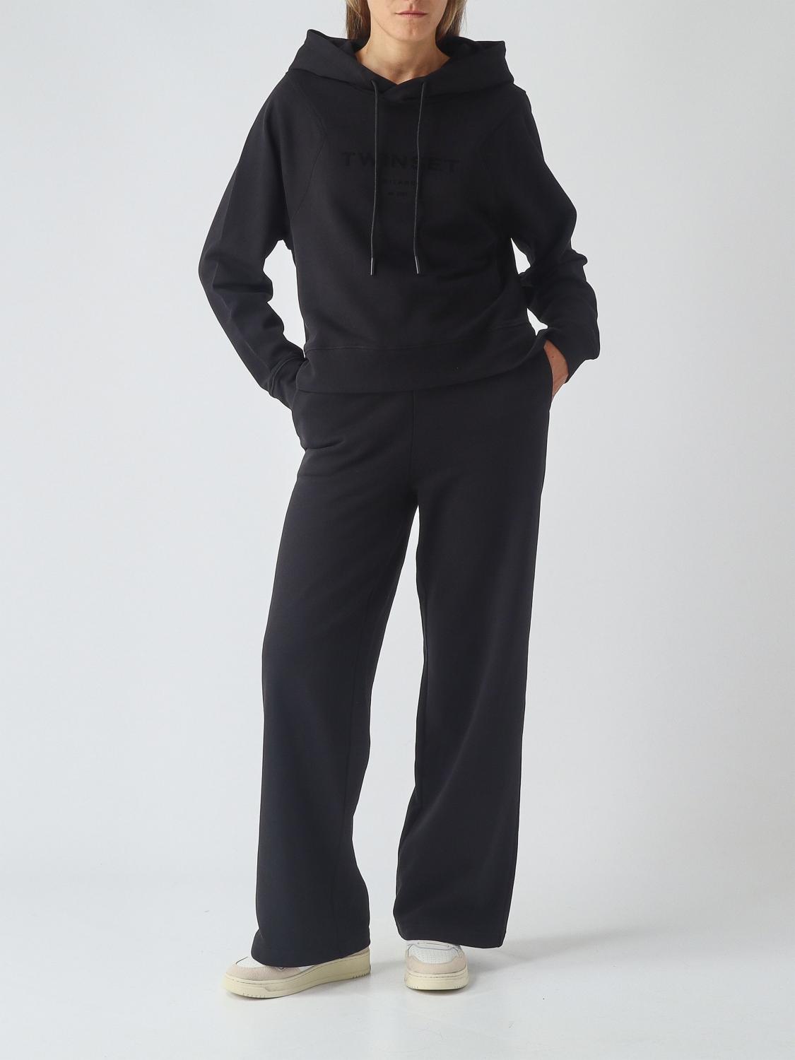 TWINSET MONO: Chándal de 2 piezas de jersey Twinset con sudadera con capucha, Negro - Img 2