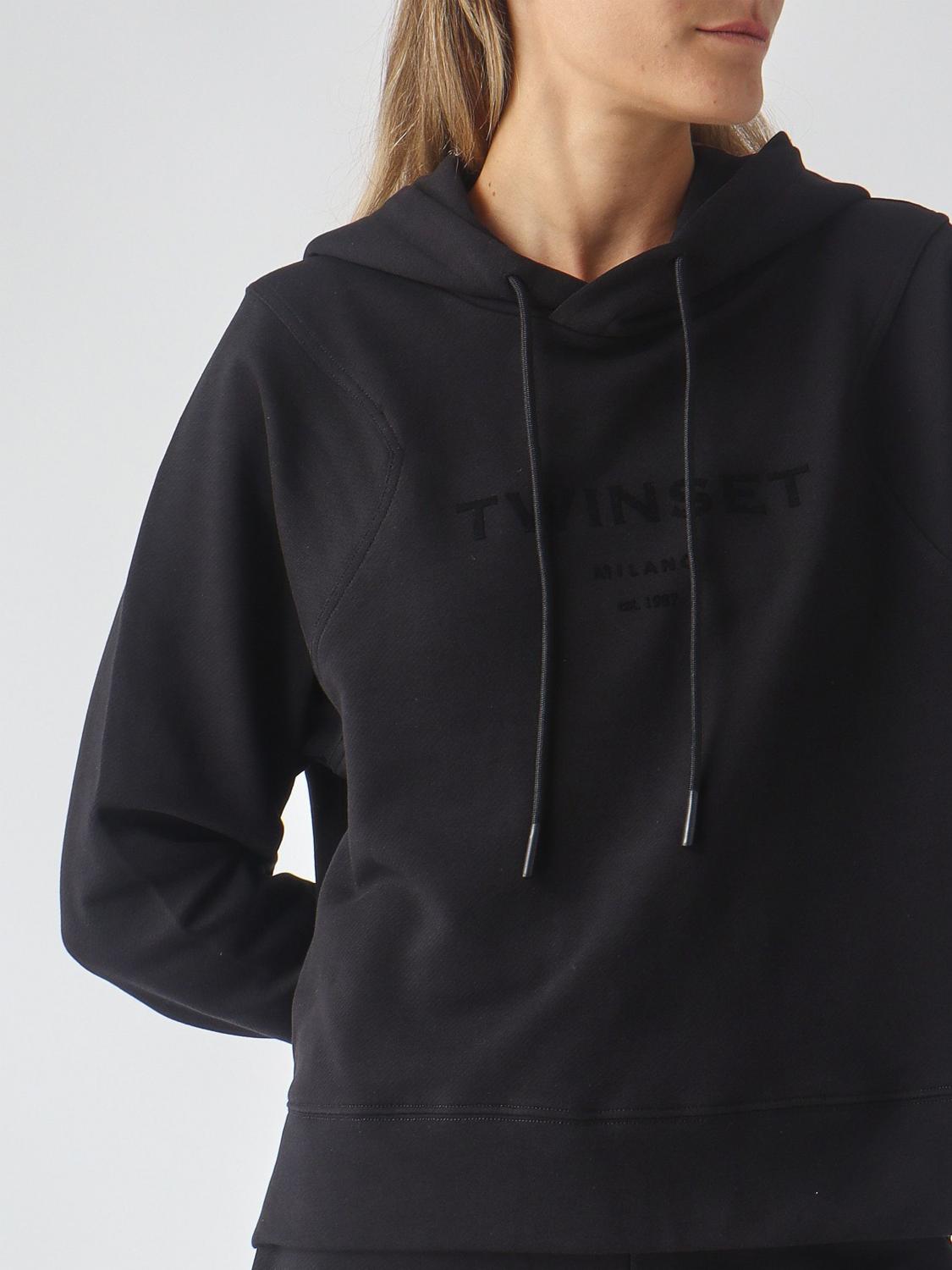 TWINSET MONO: Chándal de 2 piezas de jersey Twinset con sudadera con capucha, Negro - Img 5